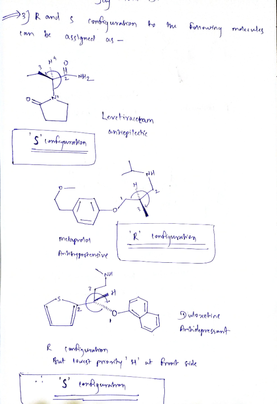 3 R can and s configuration be assigned as- to me following moneules Lerretiraletram anhepilectic S configuration configurat