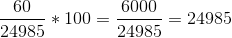 60 21985 * 100 = 6000 2 2498524985