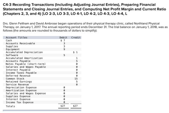 C4-3 Recording Transactions (Including Adjusting Journal Entries), Preparing Financial Statements and Closing Journal Entries