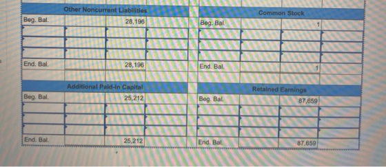 Other Noncurrent Liabilities 28, 196 Common Stock Beg. Bal. Beg. Bal. End. Bal. 28,196 End. Bal. Additional Paid-in Capital 2