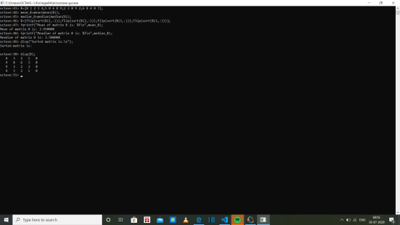 C:\Octave\OCTAVE-1.0\mingw64\bin\octave-gui.exe octave:43> B=[0 1 2 3 4;5 0 6 8 9;2 3 0 9 2;6 8 4 0 7]; octave:44> mean_B=mea
