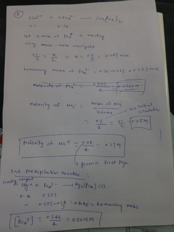 3 Co let χ mole of Po?-is U S mole-mole anal esip 3 2 4. molen or No see Molar 4- ソgiven First fn reagen Ltri o, 14-0, 293 0, 293-0 3-1 246 0 0615 M Po 4 4-