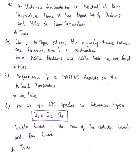 a) An Intrinsic Semiconductor is Neutral at Room Temperature. Hence it has Equal No. of Electrons and Holes at Roum Temper