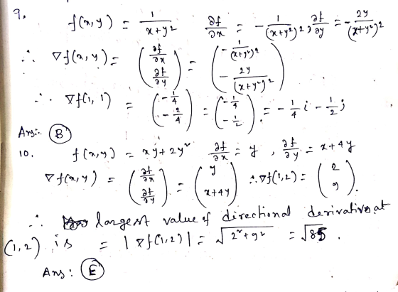 ny 9. f(my)atyre - 04(a, y) = qe - Cateyenlering 34 932 2y Ans: Ⓡaw Sajt zyn offset=2+4* 10. f (any) a nyt if(wy) = (0) = (40