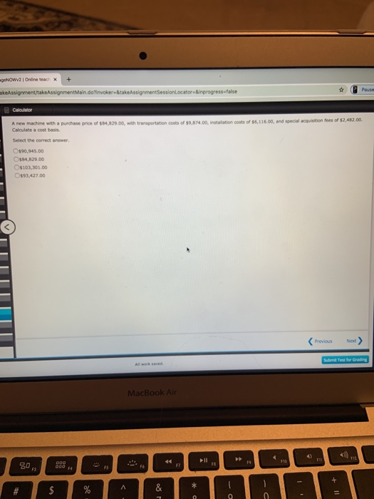 NOW 2 Online teach x + keAssignment/a ssignment Main doinvoker-StakeAssignmentSessionLocator Binprogress-false Pause Calculat