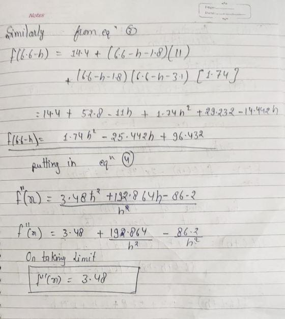 Notes Similarly from ea 6 $16.6-h) = 24.47 14.4 f (6.6-h-18) (11) 166-h-18) (6.6-h-31) [1.74] : 14.4 t 52.8 -1ch + 1.746² +29