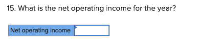 15. What is the net operating income for the year? Net operating income
