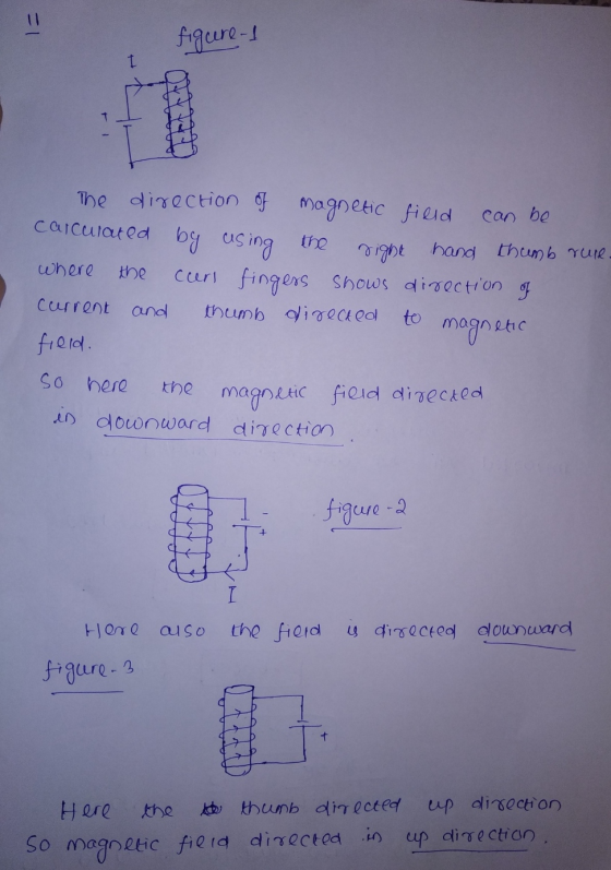 =1 figures carculated by using can be The direction of magnetic field by using the right hand thumb rure. where curi fingers