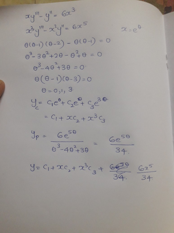 xy - 6x3 260 234-De’y - 6% 010-1) (0-2) - 010-) = 0 0² 30²+20 - 070=0 03-40² +30 = 0 o(0-1) (0-3)=0 0=0,1,3 Y = George &