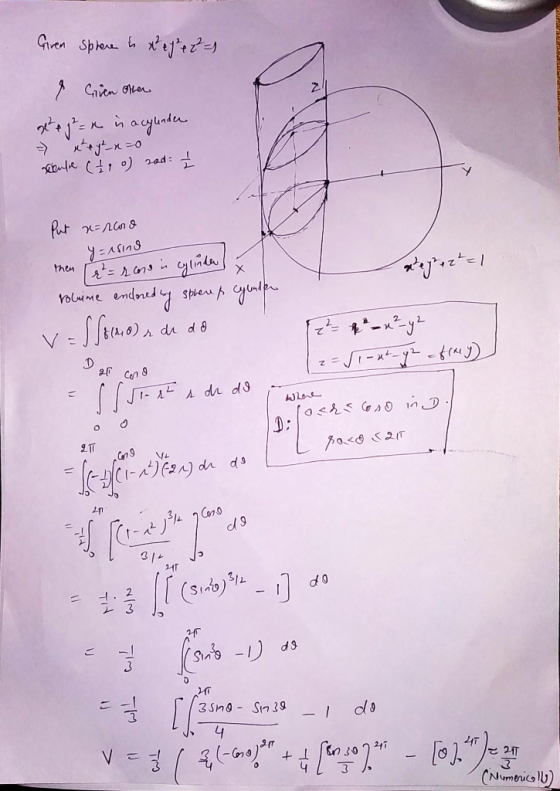 Gren Sphere I Griven Other gere jr = x is achender xey-n=0 neuke (1 o) zada 호 Put x=rano y=Asing then Х mbajtuzte [ = rone in