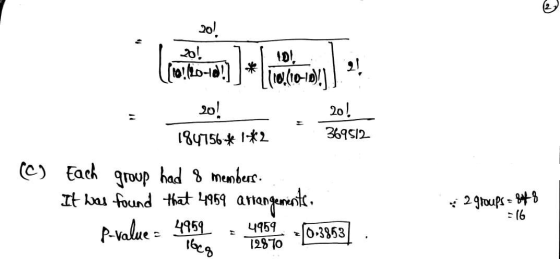 20! ID!, (10:20-10!] * 21 10.110-10) 20! 20! 184756*1*2 369512 ]* (c) Each group had 8 members. It has found that 41959 arran