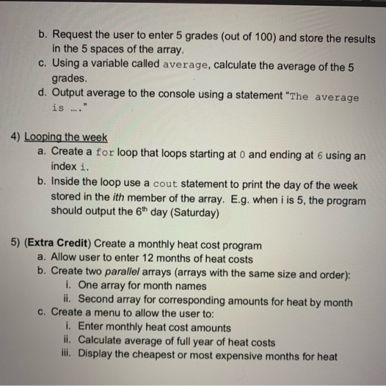 Ct143 intro to c lab 15 array practice instructions complete each of the c activities 