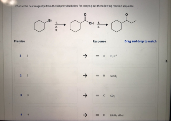 Choose the best reagent(s) from the list provided below for carrying out the following reaction sequence. otdanoi Premise Res