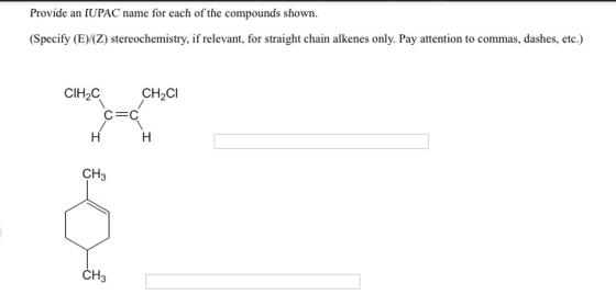 Provide an IUPAC name for each of the compounds sh
