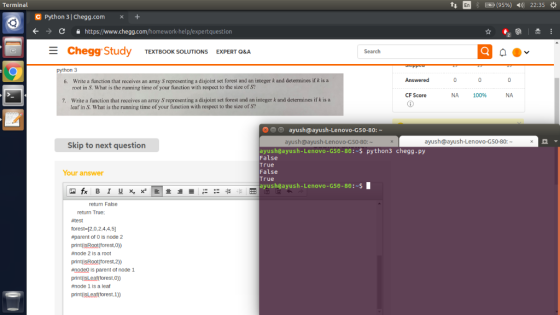 Terminal t : (95%) ) 22:35 * C Python 3| Chegg.com + ← → https://www.HomeworkLib.com/homework-help/expertquestion Ξ Chegg. Study TE
