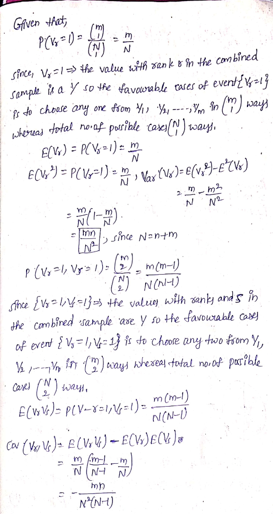 m) Sremple th a Y so the favaurabl tares of eventt) rn of evert N,-INE 1} to choose ang tao for7% wayi, m (m-l NINH)