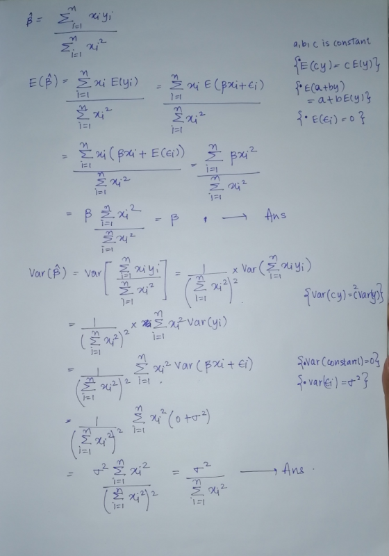ni yi 2 a,bicis Constant SE ay)-cEy) ECE)- i Elyi) .iE (pxi+ei) ECatby) atbEly)? Eler)- 111 C Exi(Bait ECei) =1 Ans Var C) x