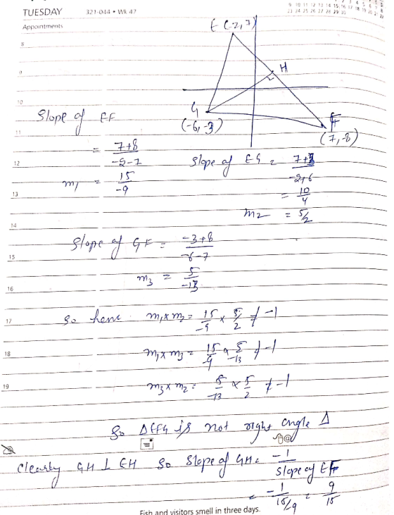321-044 - W2 42 TUESDAY Appointments 9 10 11 12 13 14 15 16 17 18 23 24 25 26 27 28 29 30 EC2it) Slope of ff (-6, -3) -- = 7+