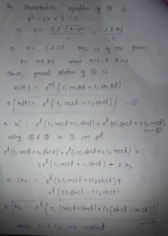 The characteristic equation of a 8? - 27 + 5 = 8= 2 + 4-20 2 I 41 2 2 > this is where * = 1121 of the form 8 &t ß q=1 4 B=2 r