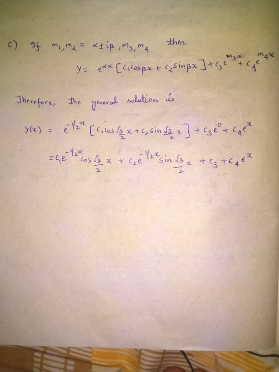 c) of m, ma = &#ip, m3, ma then = edx [cicospx + asinpx] + e + cet Mzo na Therefore, the general solution is Xx) = é 12x [cic