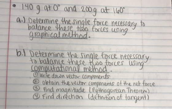 a.) Determine the single force necessany to grahcl mtod. fites unng b. Determine he ngle force necessary balance o balance th