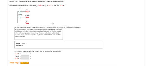 Use the exact values you enter in previous answer(s) to make later calculation(s). Consider the following figure. (Assume R,