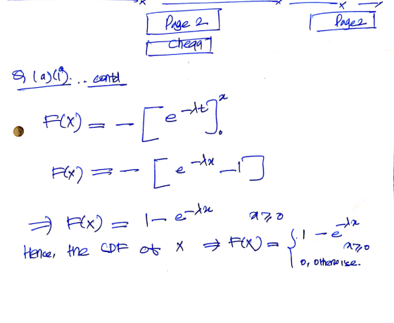 Paser Prge 2 cheag POx) (X Fo)= e Hx) e 11 Hance, the CDE ot X 01 othano se.