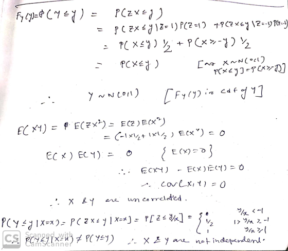 P (z x = y ) CSPCYZ IX-u) 7 PC 959) fy Cy)=P(May) = PCZx + y)2= 1) P(Z =1) +PC?xsy 12=-197624) P(X24) / + P(x>-7) / PCX67) [a