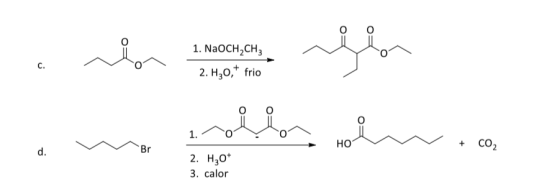 1. NaOCHCH, 2. H20,* frio awon overyone who mainollar Hoin.co. + CO2 2. H20+ 3. calor