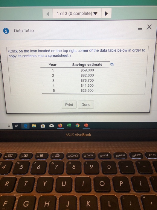 1 of 3 (0 complete) © Data Table (Click on the icon located on the top-right corner of the data table below in order to copy