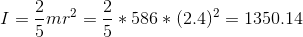 I ==mr? =* * 586 * (2.4)2 = 1350.14