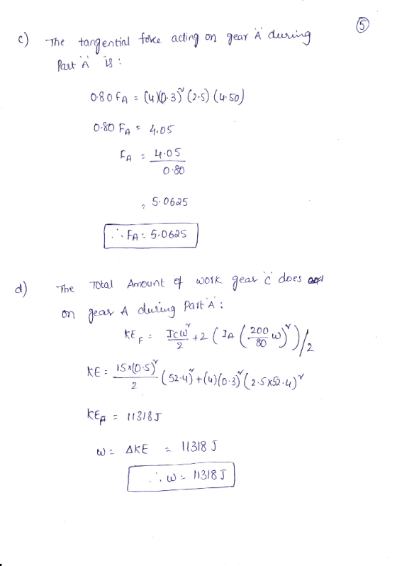6. chearential ftke actirg on eay A 0 80 50685 FA: 5.063s d) The Total Anountear does aay 80 (52.4) t. (4)(0.3) 2 KEp 113183