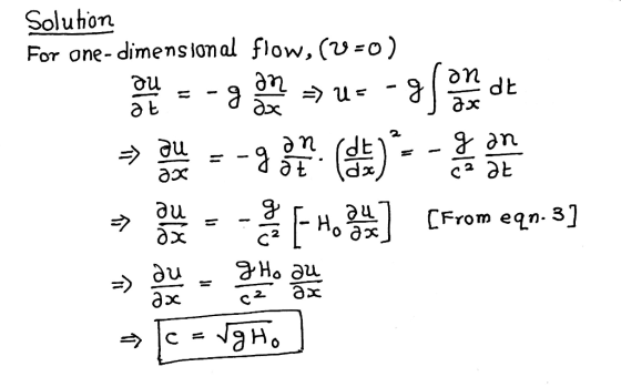 Soluhon For one- dimenslonal flow, (v-o) on ах m. Ou a3x 9 -하H。러 C From eqn- 3 ] ах SC