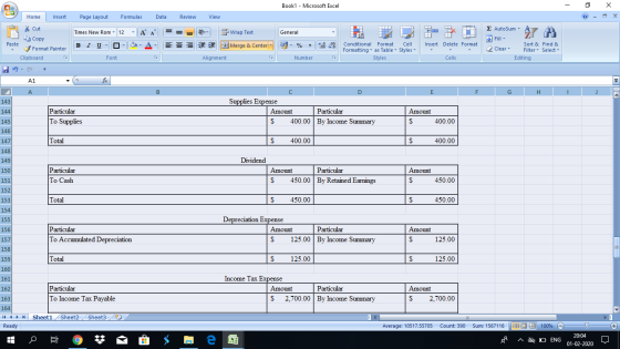 Book1 - Microsoft Excel - X Home Insert Page Layout Formulas Data Review View Cut Copy - General Wrap Text Merge & Center 1 1