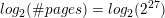 \small log_2(\#pages) = log_2(2^{27})