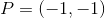 P=(-1,-1)