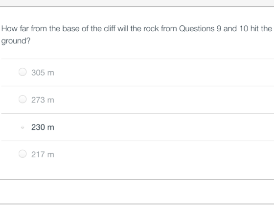 How far from the base of the cliff will the rock f