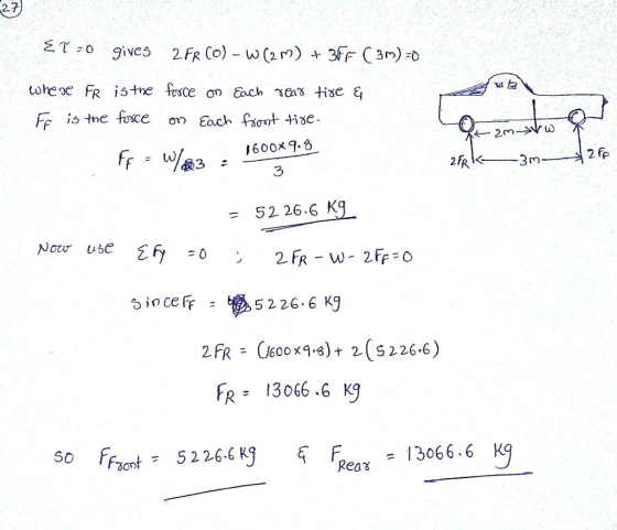 27 ET 員3 = 5226.6 K Nour use Since 5 226 6 Kj 13066.6 KY Font 5226-6 Kg F FRey = 13066.6 K