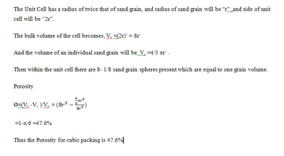 The Unit Cell has a radius of twice that of sand grain, and radius of sand grain will be and side of unit cell will be 2r T