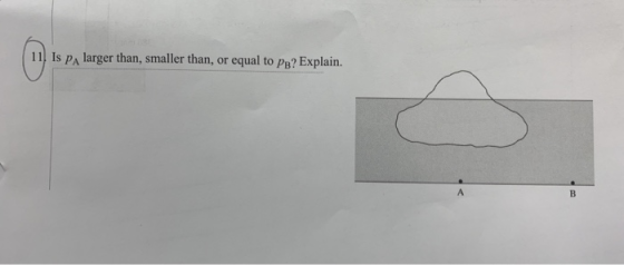Is PA larger than, smaller than, or equal to pa? Explain. A B