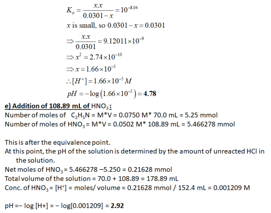 x.x <a -=10-8.04 0.0301-X x is small, so 0.0301- x = 0.0301 x.x 0.0301 = 9.12011*10-4 x = 2.74x10-10 >x=1.66x10 :: [H*]=1.66x