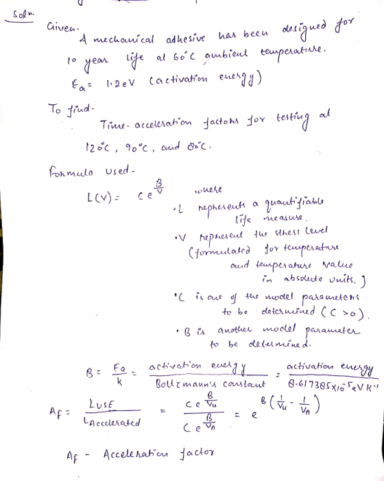 aetigued for at 60c aubieut tepesatale. Civen has beeu Amechorical adhesive eae Cactivation euergy) 12 e V To jiud ak facto