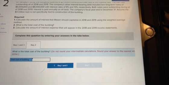 2 outstanding all of 2018 and 2019. The companys other interest-bearing debt included two long-term notes of $6,000,000 and