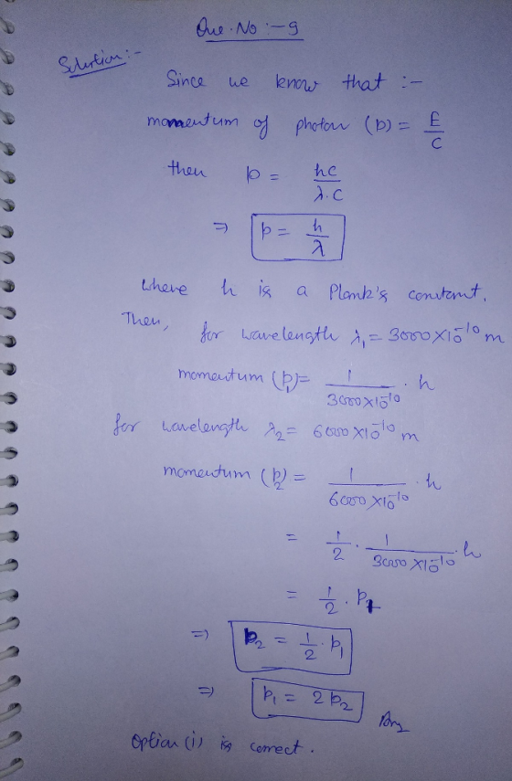 Sines ue em that momentum 영 fhofotw (b)=-E then p n. c しhere his a Planh25 centrnd. Theu ん 2. 30110 觅.t 2 ar (1) (erre et