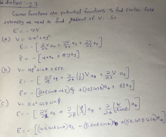 Cuven funchow ate portewrthal fuchions. To fird Electie feld ivteni hy we need to Ard Padlienct of V. So >乙 つX 一つV
