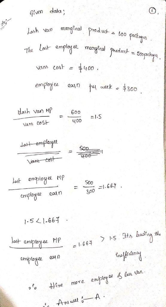 Given dala manginal Produc Lash van -600 paagos a emplayemongnadSpes 00 Vans cost employ ea Qasn 300 Hash Van MP 600 1.S Vans