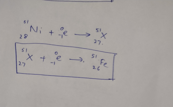 61 Ni tie 51 Х 28 27. 51 Х o e + 51 27 -1 •Fe 26