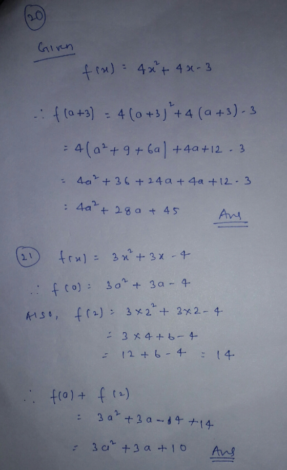 : f (a +3) : 4 (o +) + 4 (a+s)-3 Pres - 12 L44