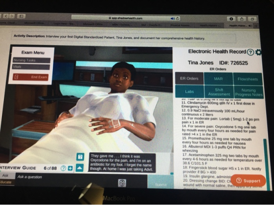 O O O Activity Description Interview your first Digital Standardized Patient, Tina Jones and document her comprehensive healt