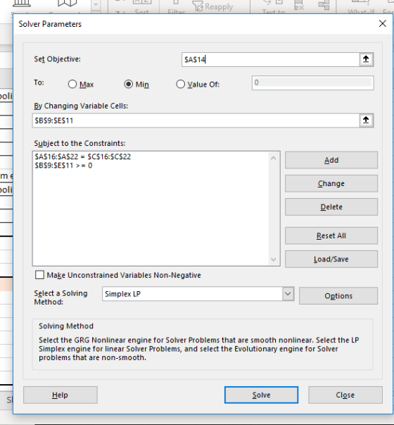 Reapply Tet to Sort Filter What-Jf For X Solver Parameters SAS14 Set Objective: To: Value Of Min Max ooli By Changing Variabl
